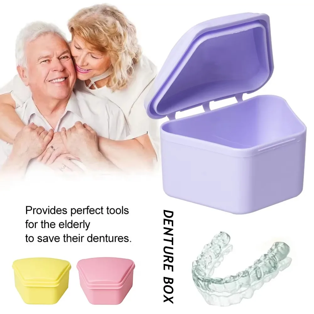 Dustproof False Teeth Box Mouth Guard Appliance Container Denture Bath Appliance Denture Storage Box Health Care Portable