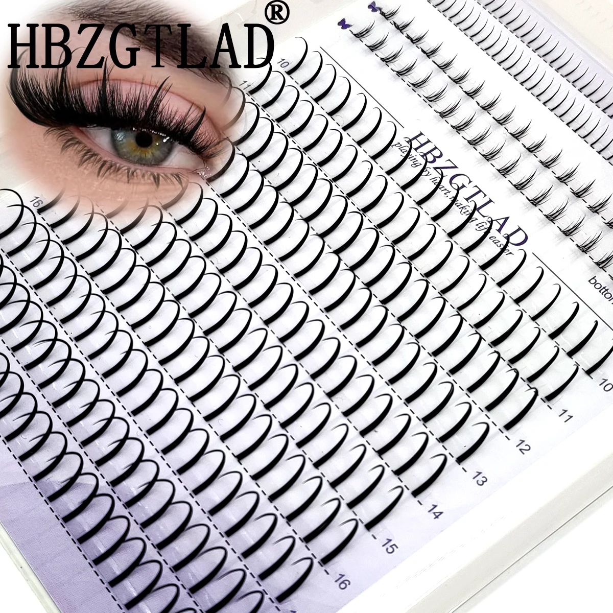 HBZGTLAD Sztuczne Rzęsy Extra Długie Sztuczne Rzęsy Zestawy Rzęs Przedłużacze do Rzęs Grzywka i Rzęsy z Końcówką DIY Rzęsy Fairy/Manga