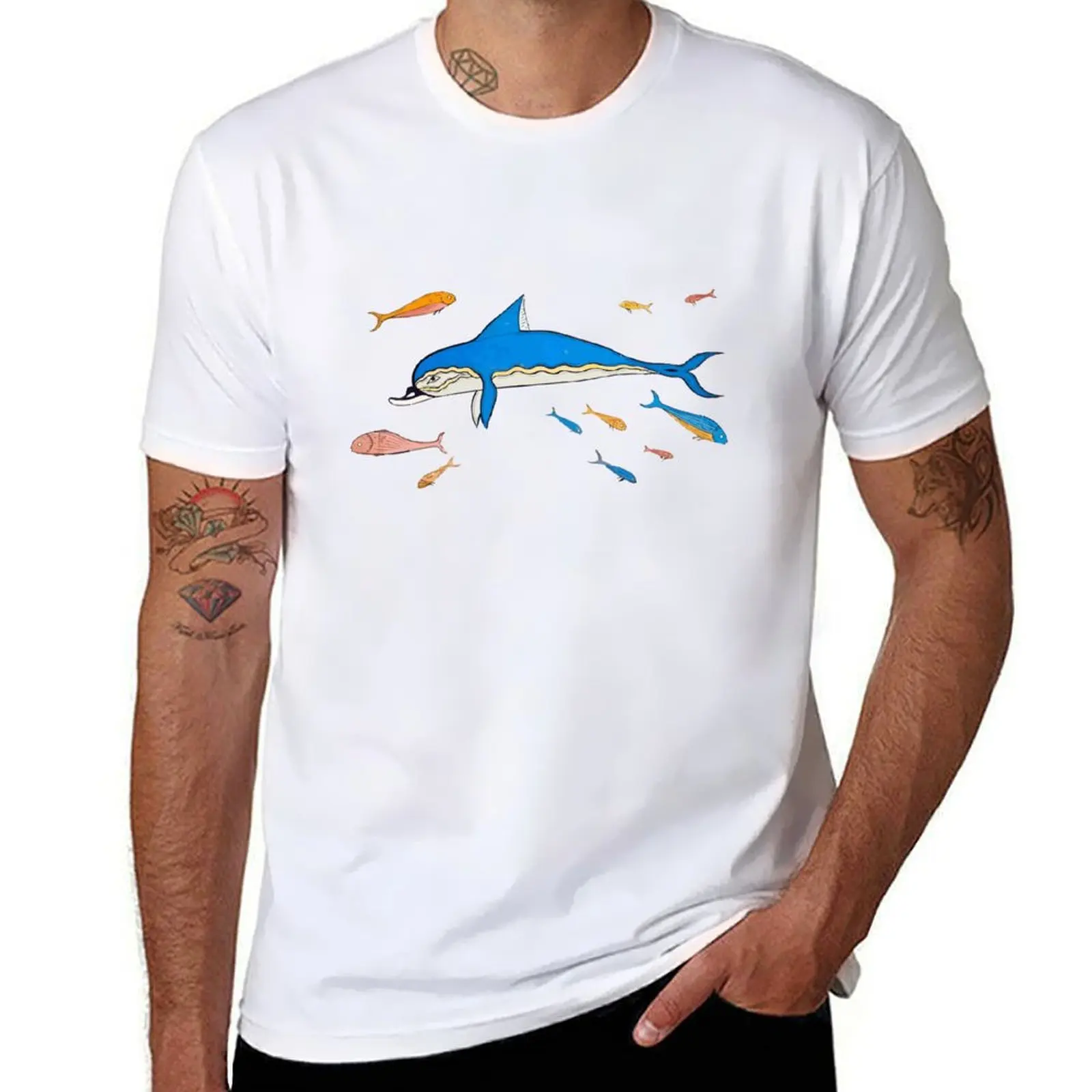 

Minoan Mycenaean Dolphins Fresco from Knossos T-Shirt cotton tshirt 100% t shirts cotton 100% T-Shirt