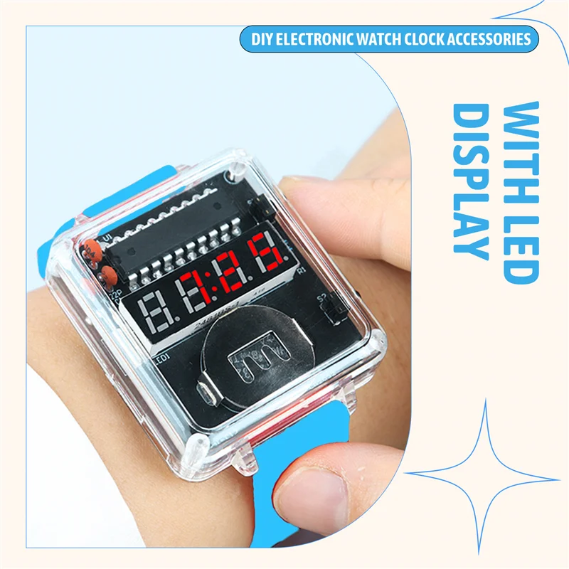 Y14a kit de relógio diy kit de relógio led com display led para iniciantes eletrônicos, elementar e médio