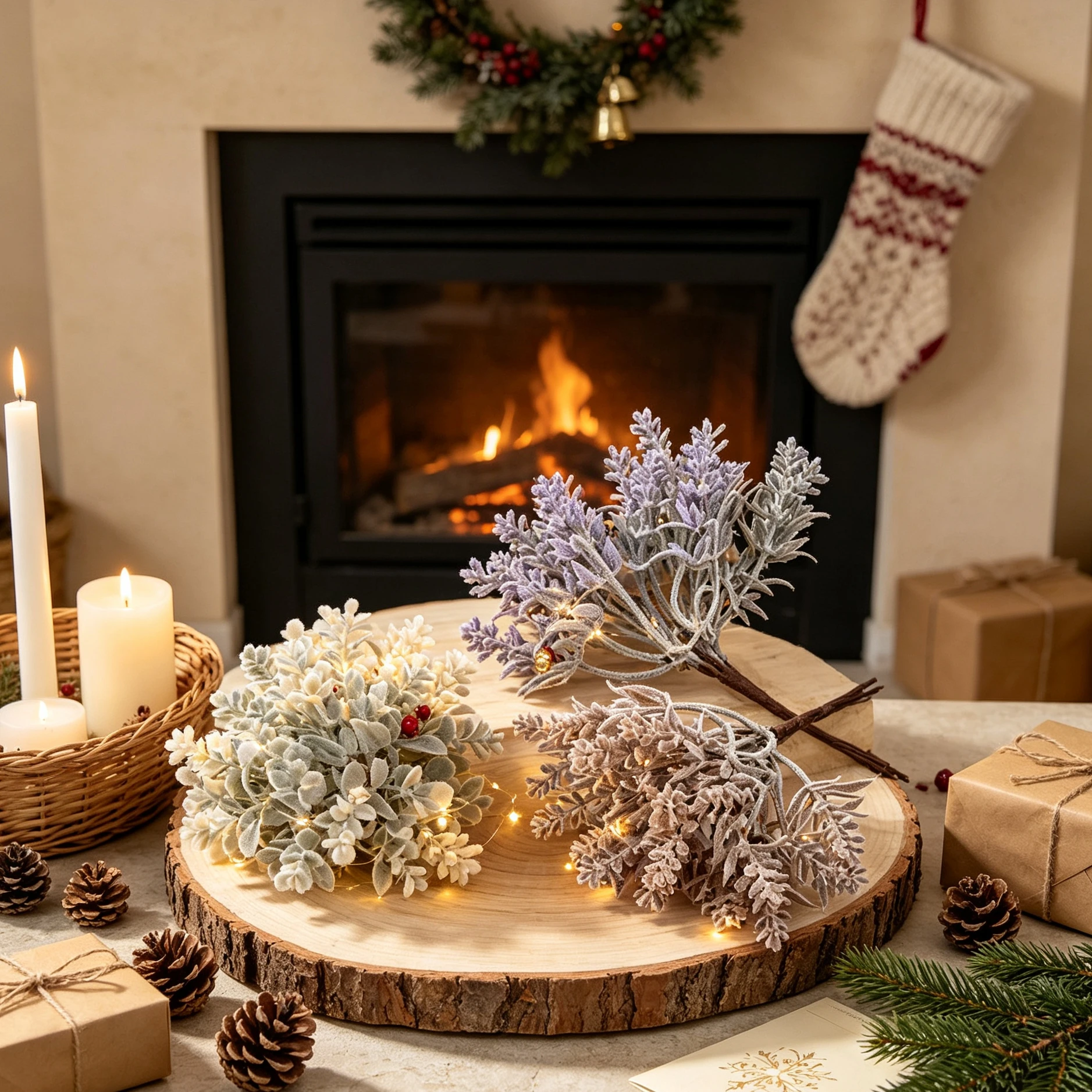 1/5 Pcs Artificial Plastic Flowers Christmas Decor Vases Home Dining Table Vase Wedding Plants DIY Gifts Box Wreath Scrapbooking