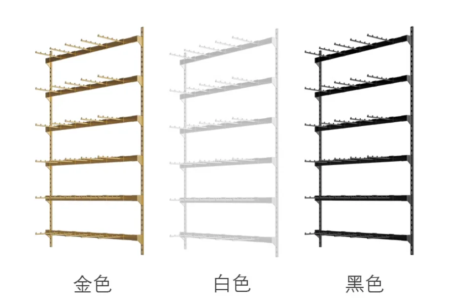 Adjustable shelf display rack for lingerie store, bra underwear sock rack, wall mounted movable lingerie display rack