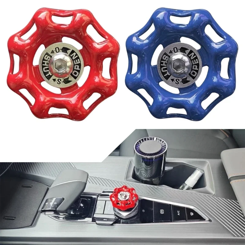 Car Interior Rotary Knob Cover Metal Handwheel Metal Decorative Knob for Multimedia Control & Gear Shifts Enhancement