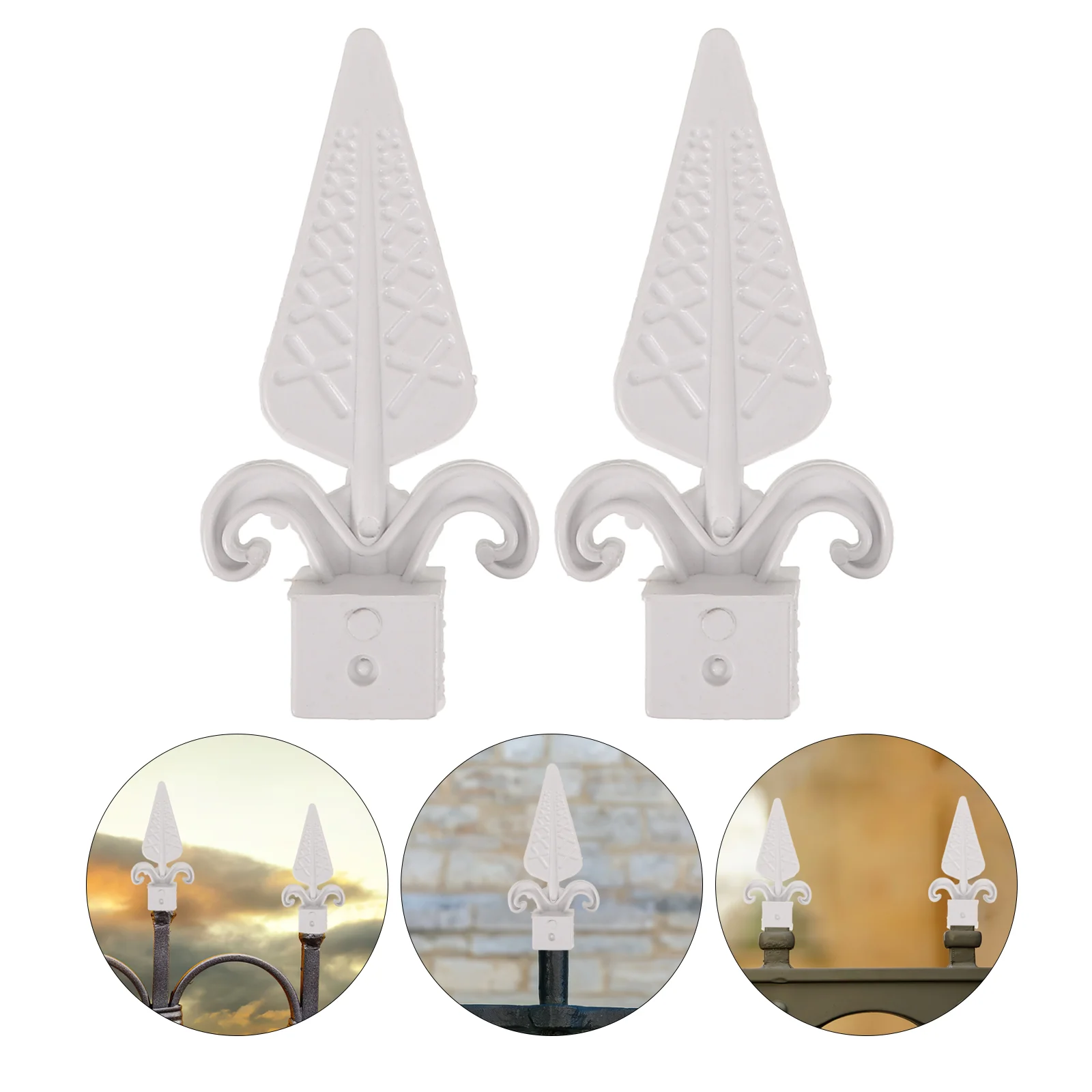 

10 Pcs Fence Spearhead Barrier Gate Post Finials Toppers Decor Accessory Garden Outdoor