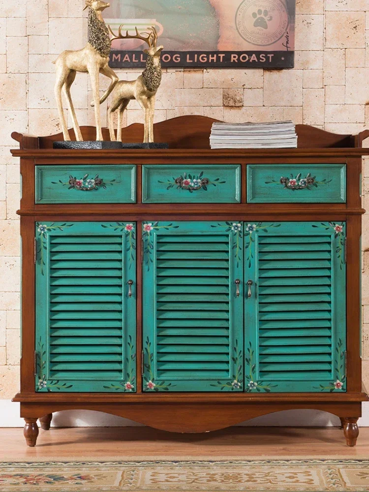 

Shoe Cabinet Large Capacity Locker Entrance Cabinet European Blinds Hall Cabinet