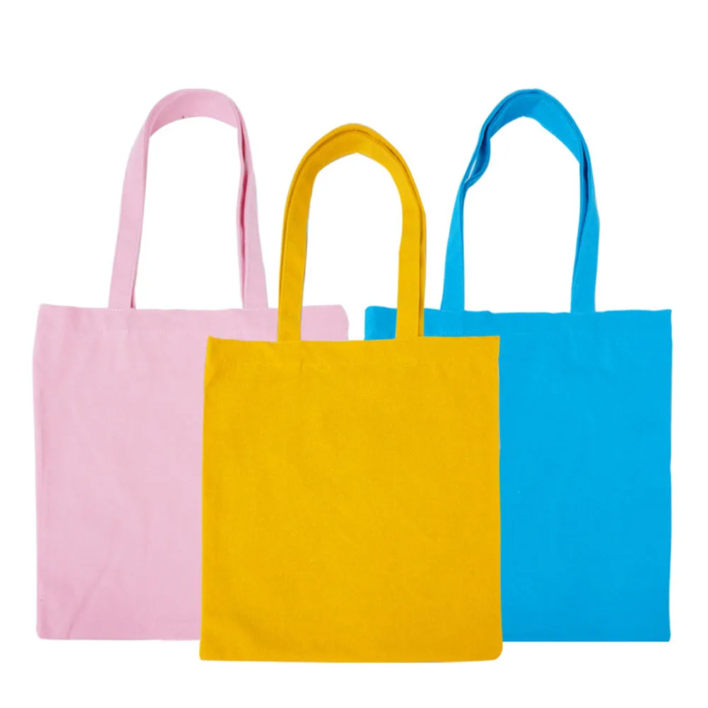 Cotton Canvas Bags Shopping bag Eco-Friendly foldable grocery bags folding Pocket Tote Portable Handbags Shoulder Storage Bags