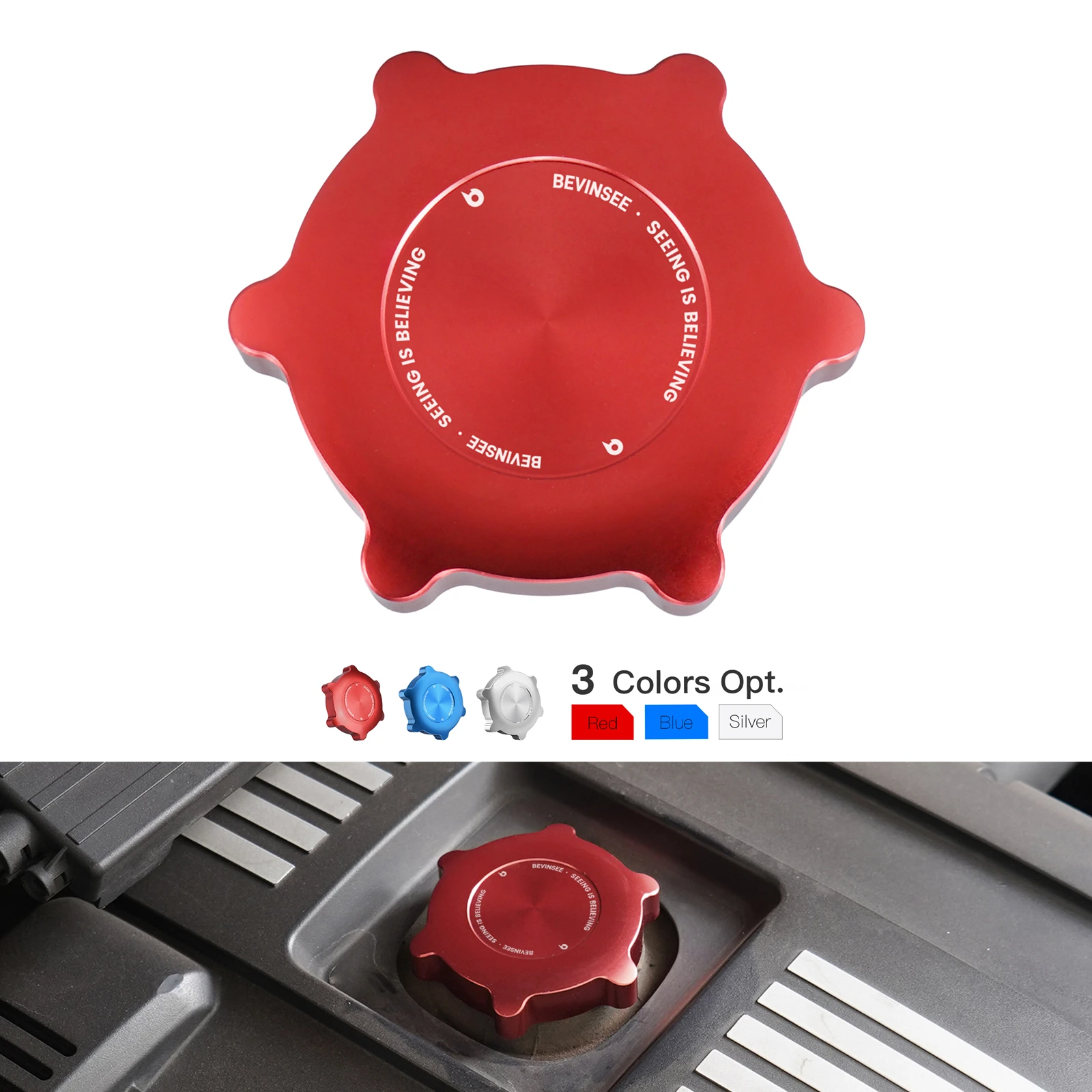 BEVINSEE M نمط زيت المحرك حشو الرقبة غطاء عازل لسيارات BMW E30 E60 E46 E90 E36 E39 E91 E92 E93 E61,X3 E83,X5 E53 E70,Z3 Z4 #1