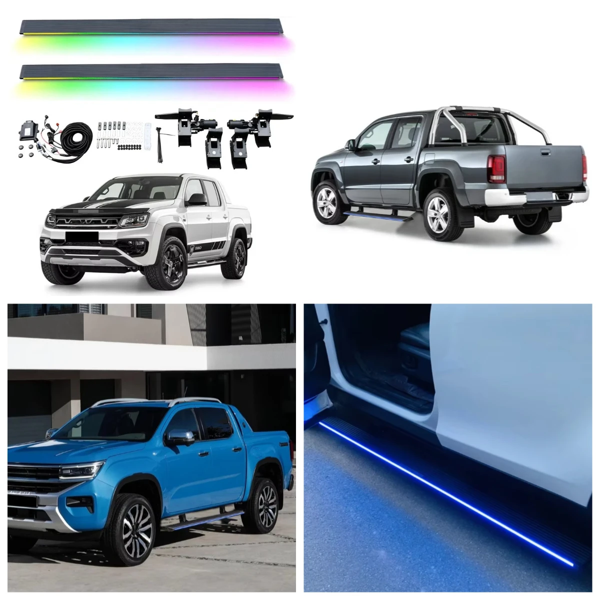 

STLF Automatic Electric Power Side Step Running Board LED Light For Volkswagens For VW Amarok 2015-2024