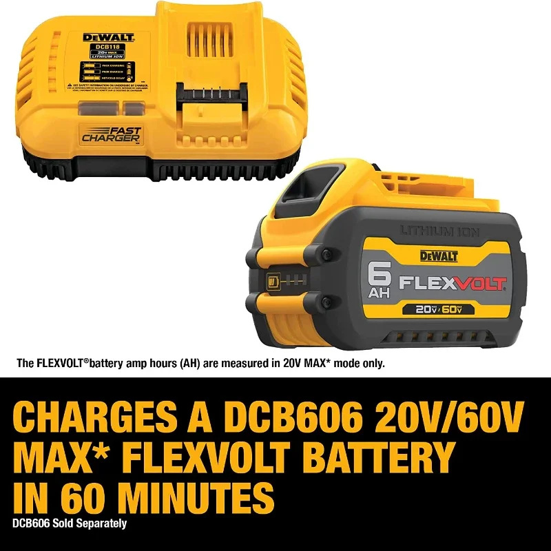 DEWALT DCB118 20V MAX-60V MAX Fan Cooled Fast Charger DCB1104 20V MAX-60V MAX Lithium Ion Battery Charger