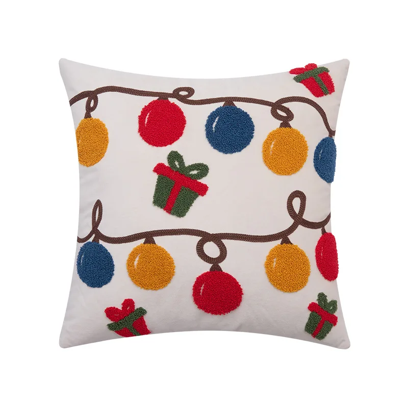 45X45Cm Kerst Pluche Gooi Kussensloop Vakantie Nieuwjaar Stempelen Taille Kussenhoes Decor Huis Decoratieve Kussensloop