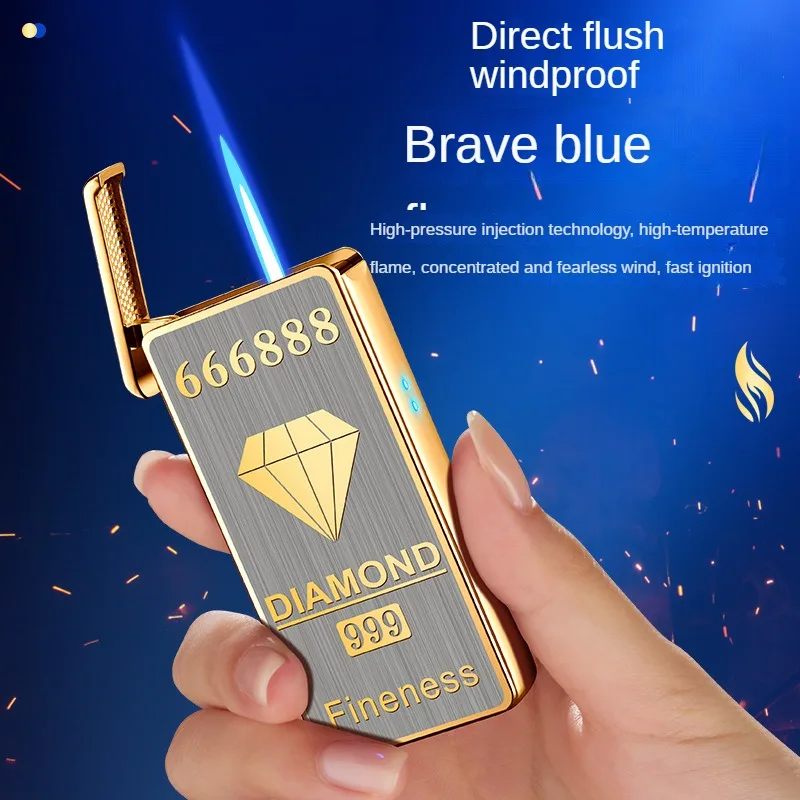 Voice-activated Switch Lighter Gas-electric Double-fire Windproof Lighter Can Be Repeatedly Refilled Mens Gift 2023 Latest Style