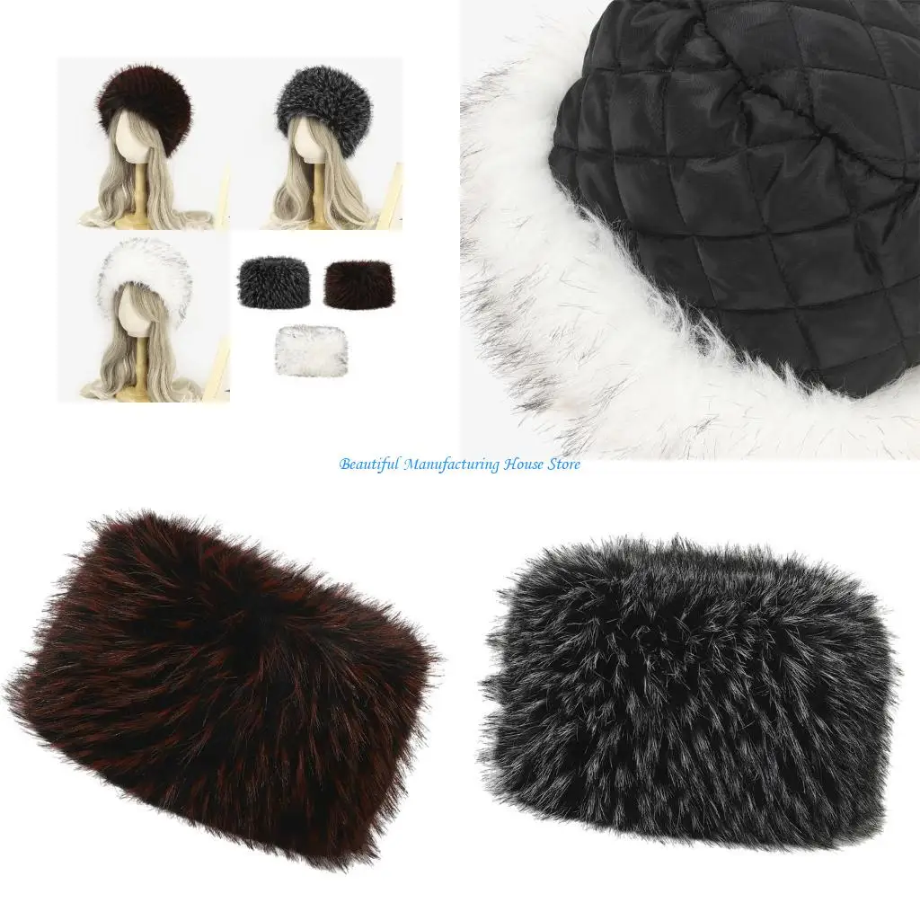 

E56A Windproof Fleece Lined Cap With Ear Protections Soft Furry Fleece Texture Outdoor Winter Hat For Enthusiasts