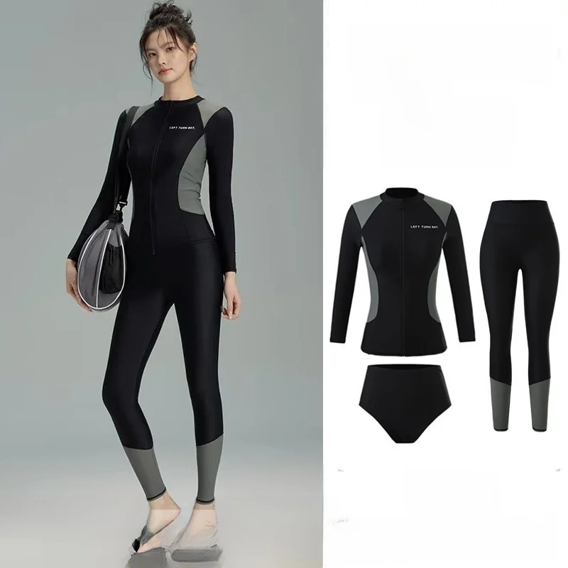 new-women's-surfing-swimming-suit-long-sleeve-separate-pants-sun-protection-upf50-quick-dry-jellyfish-suit-diving-costume