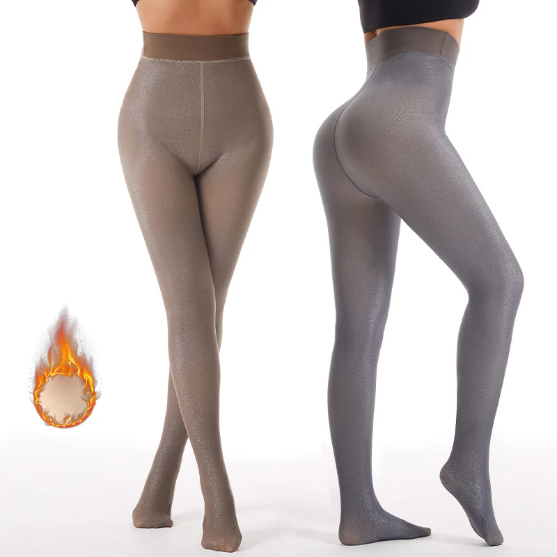 

New Women Sparkly Tights Fleece Lined High Waist Shimmery Pantyhose Glitter Thick Socks Booty Lifting Leggings for Party &Clubs