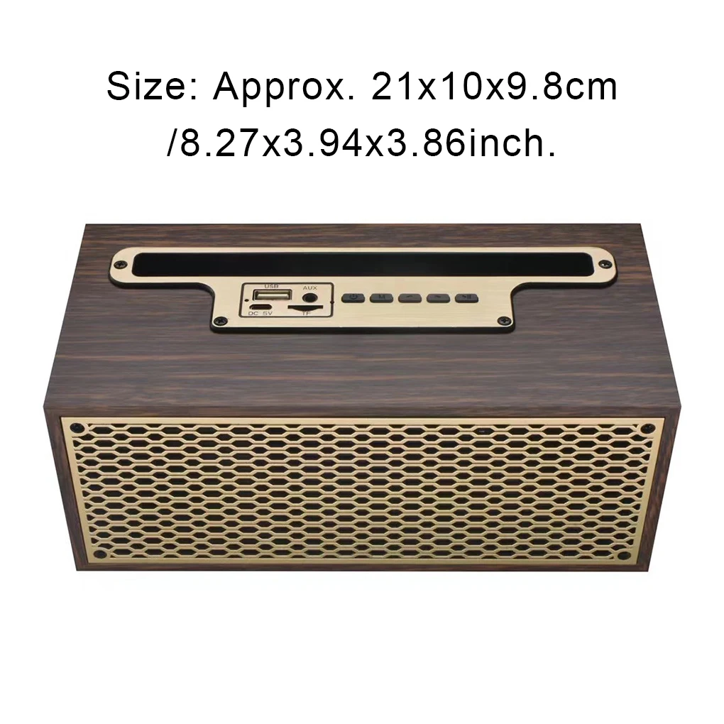 Wood Speakers Wireless Home Subwoofer Speaker with Phone Stand Black