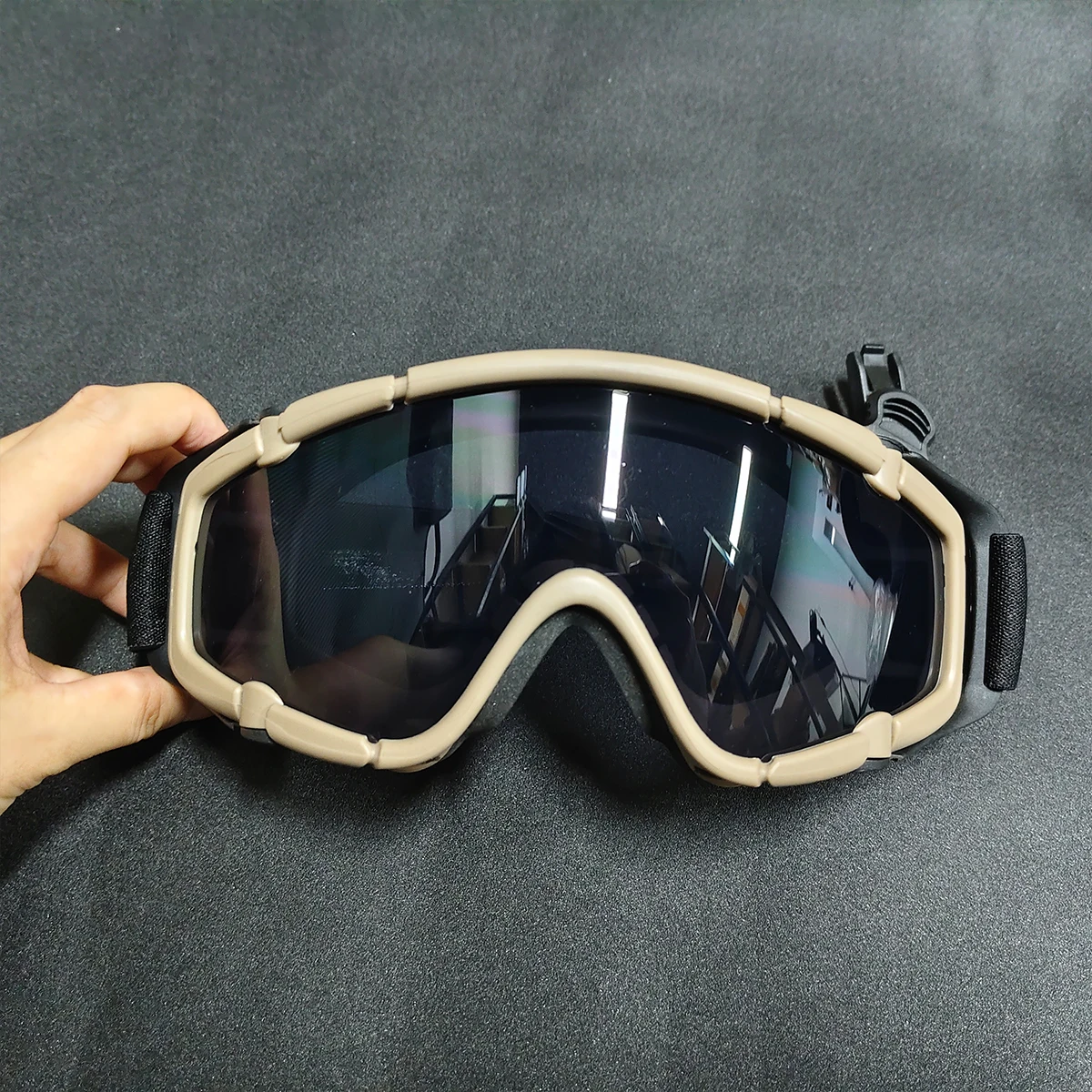 전술용 FMA 고글, 사냥용 헬멧 안티포그 렌즈, 충격 방지, 방풍 눈 보호 UV 안경 (사냥, 사격용)