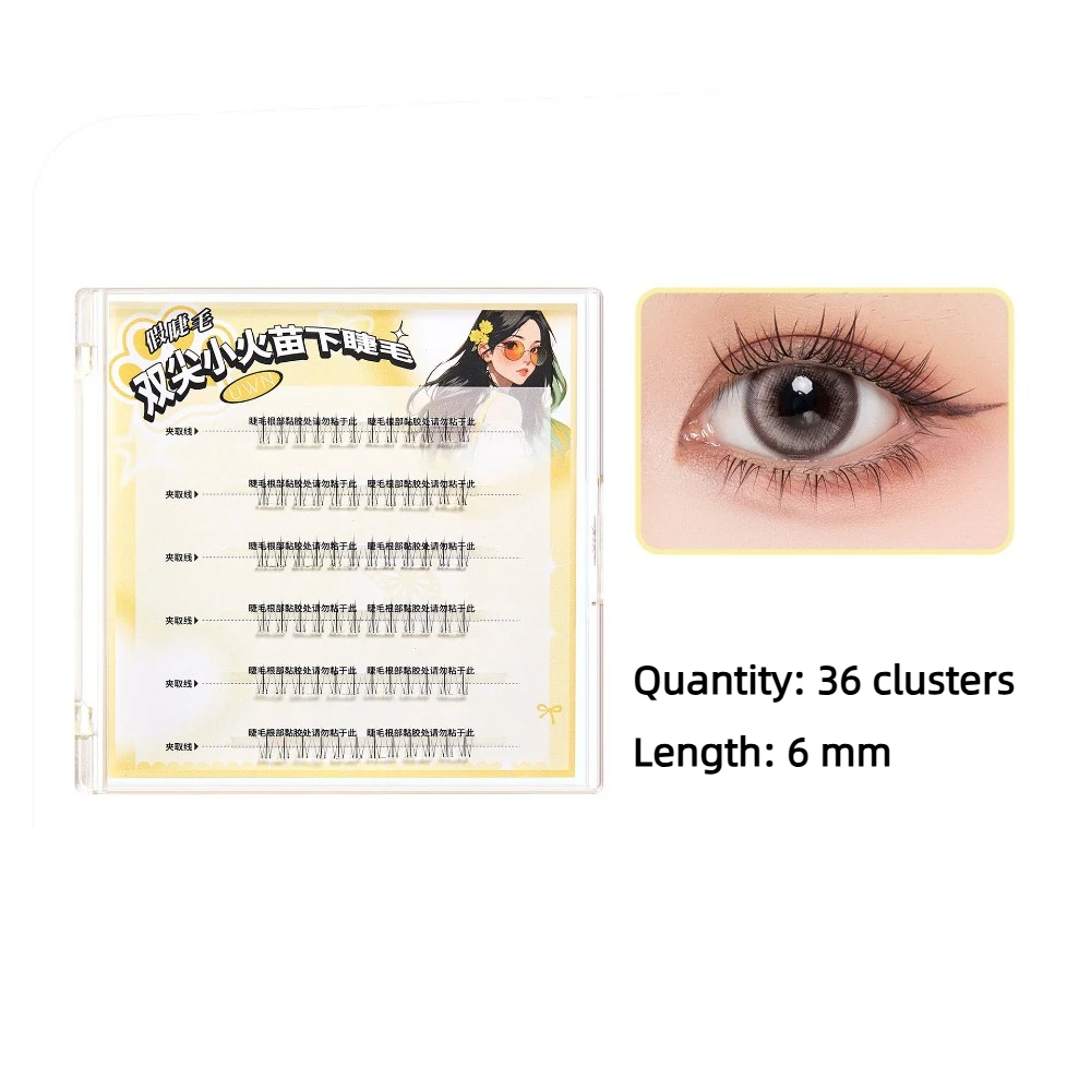 Fluffy DIY Self-adhesive Lash Clusters Wispy Manga Glue Free Fake Lashes Makeup Individual Adhesive False Eyelashes Girls