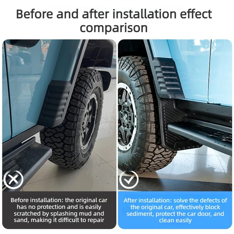 For BAIC BAW 212 T01 2025 2026 Changfeng Version Four Wheel Mud Flaps Front Rear Wheel Inner Fender Mud Guard Auto Accessories