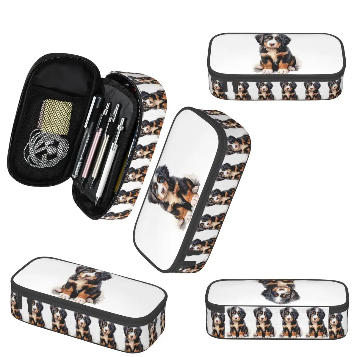 Бернский горный пенал с животными для мальчиков и девочек, школьная коробка для ручек, сумка для карандашей, канцелярские принадлежности, сумка-держатель для ручек