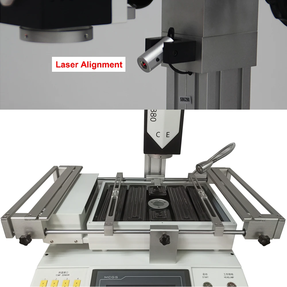 DH-5880 Hot Air BGA Rework Station Touch Screen 5500W 3 Heating Temperature Zones SMD PCB Chips Soldering Repairing Machine 220V