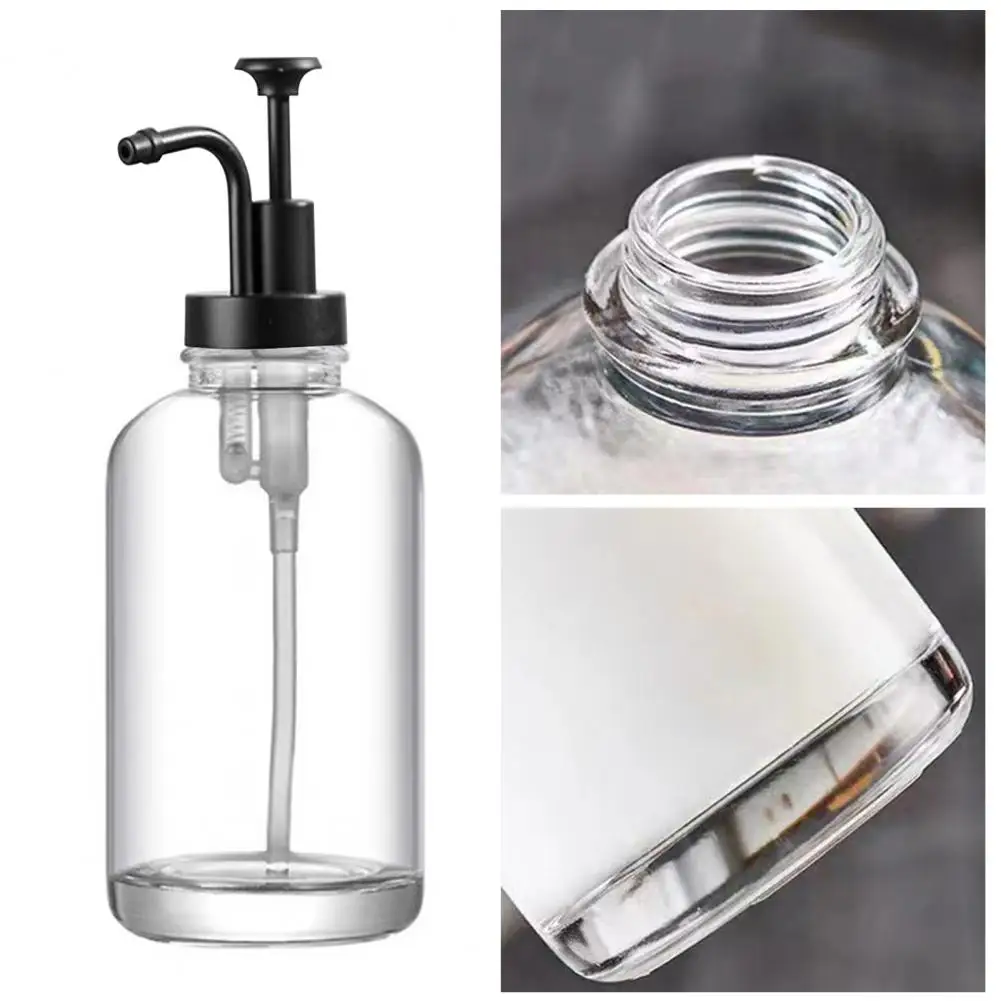 Liquid Dispenser Bottle 2pcs 17oz Glass Syrup Pump Bottles with Labels Coffee Syrup Dispensers for Home Hotel Restaurant Coffee