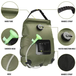 Portable Camping Shower Bag for Camp Shower 20L Solar Shower Shower Bag for Outdoor Camping Traveling