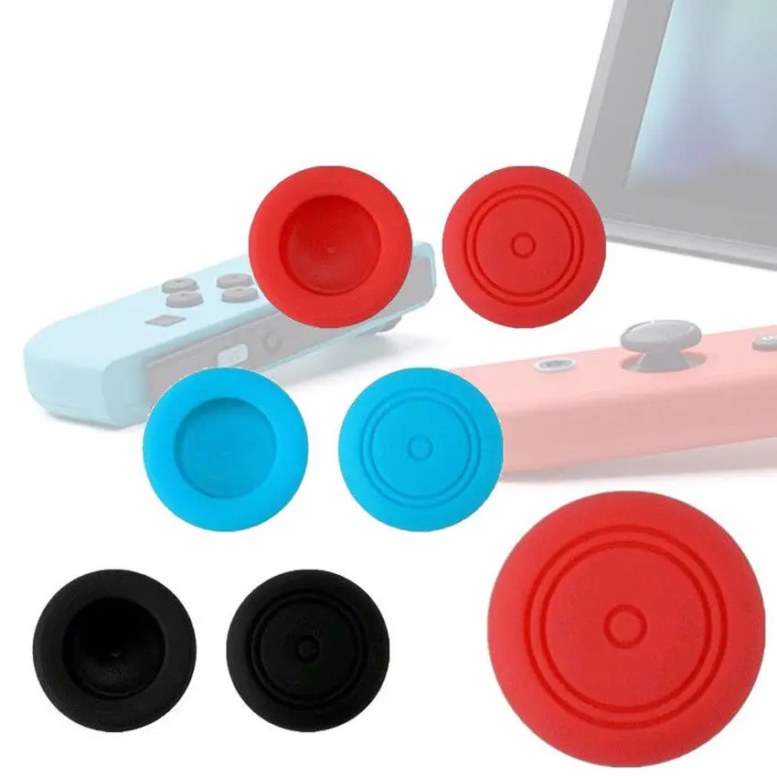 Silicone Thumbstick Cover para Nintendo Switch, Thumb Stick Grip Caps, Controlador Azul, Joy-Con, 6 pcs