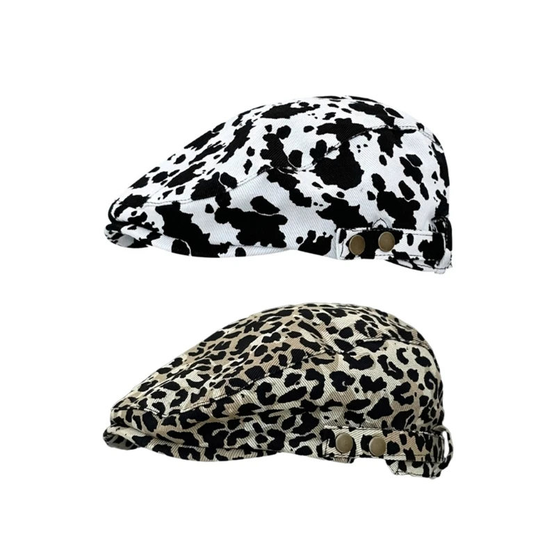 

Fashion Cow/ Leopard Print Berets Hat Men Women Newsboys Girls Shopping Hat N58F