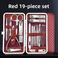 ‌Stainless Steel Manicure Set Sharp Durable Foldable Case Nail Clipper File Essentials Kit‌