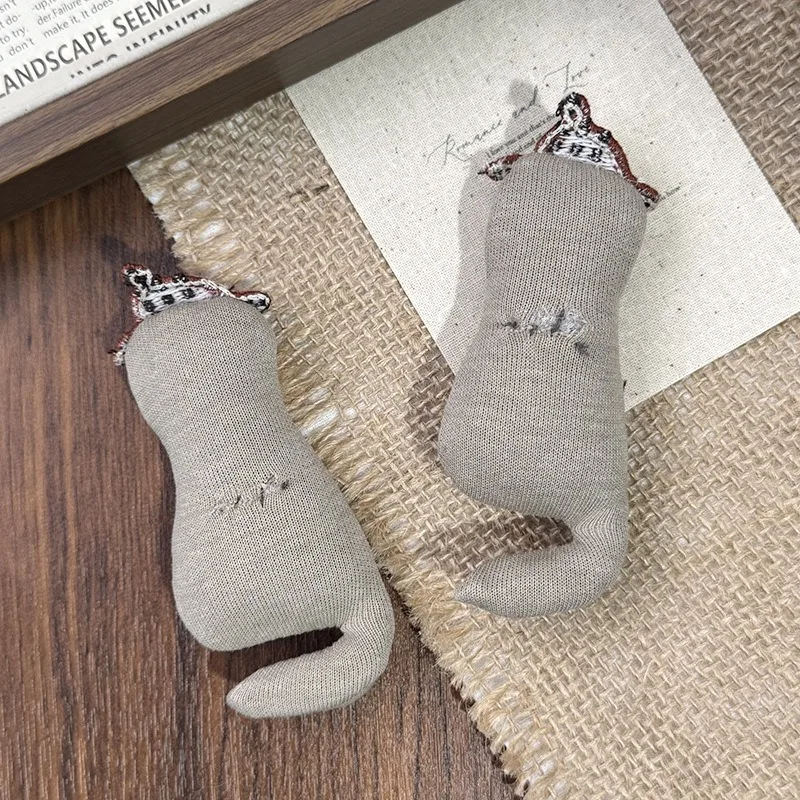 Fabric Brooch Handmade Korean Style Spotted Cat Cartoon Bag Pendant for Clothing Backpack Decoration Adorable Portable Mini Soft