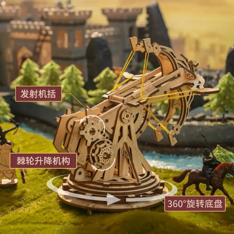 

New Y-TOP wooden assembly model wooden siege car 3D three-dimensional riprap car assembly toy