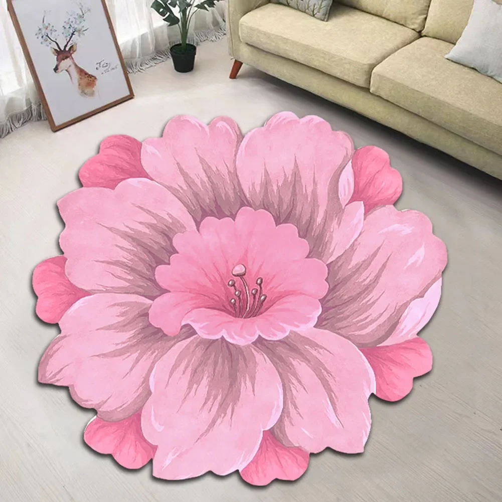 Home Decoration Textile Flower Carpet Chinese Style Lotus Floor Mat Bedside Blanket Cloakroom Mat DIY Apparel Sewing Supplies