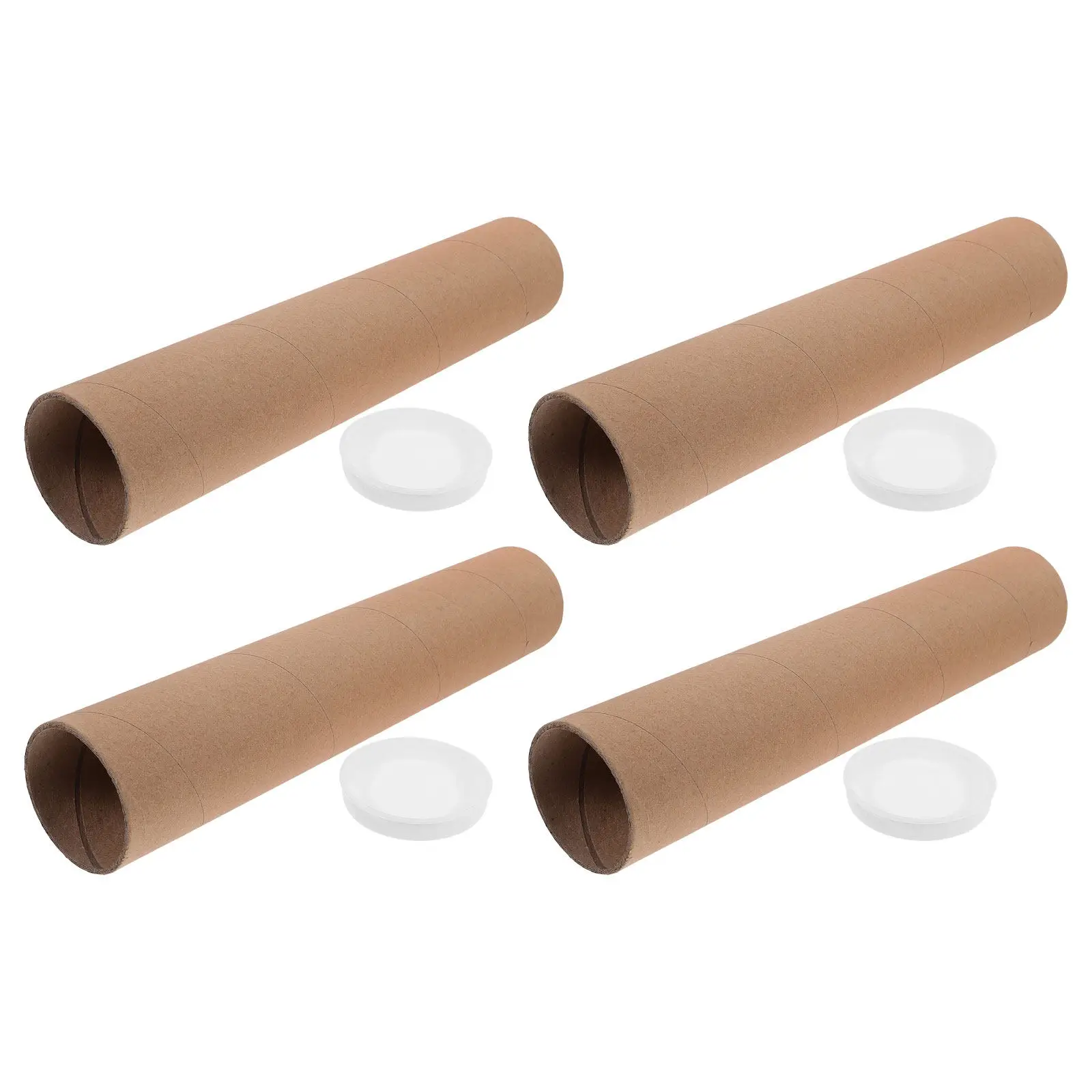 

4Pcs Eco Friendly Kraft Paper Poster Tubes 19.7x1.1inch Round Cardboard Mailing Tube for Architectural Plans Sketches Safe