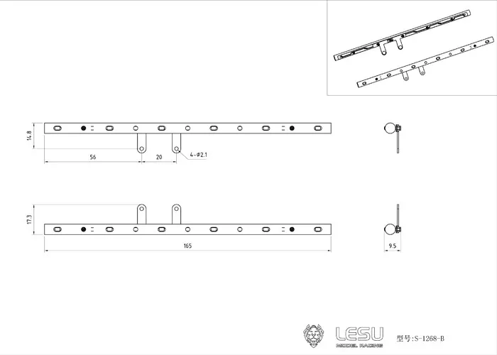 LESU Für 1/14 Tamiya Traktor-LKW Seitenschweller Dekorative Lichter S-1268 Breitenlicht Warnlicht DIY Modifiziertes Zubehör – Detail 3