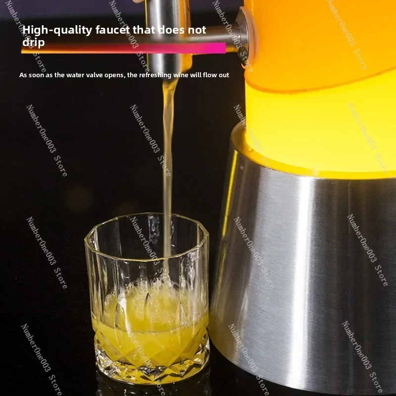 LED Stainless Steel Beer Keg 2L 3L 4L Draft Craft Beer Dispenser with Tap for Bar KTV