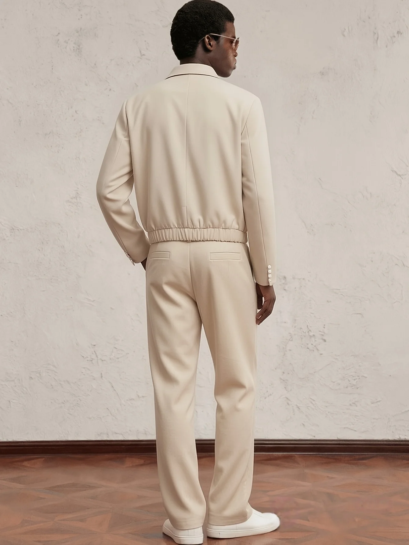 Men's White Double Breasted Suit Set Casual Summer Blazer Wide Leg Pants Vacation Wedding Party 2-Piece Outfit view 2