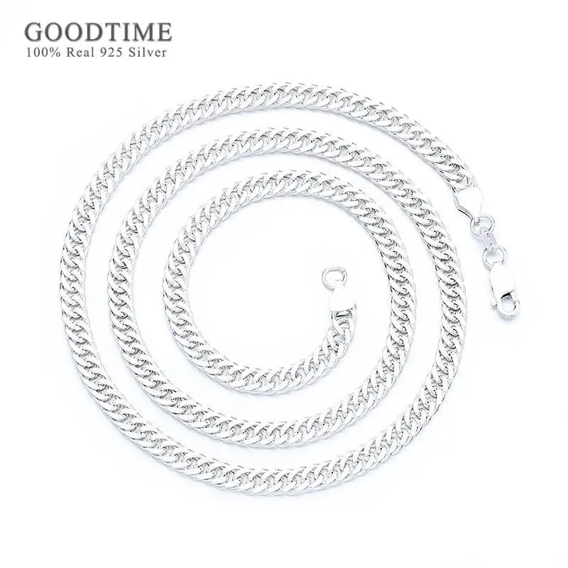 

Trendy Men Chain Pure 999 Sterling Silver Clavicle Chain Sideways Horsewhip Chain Necklaces Male Anniversary Gift