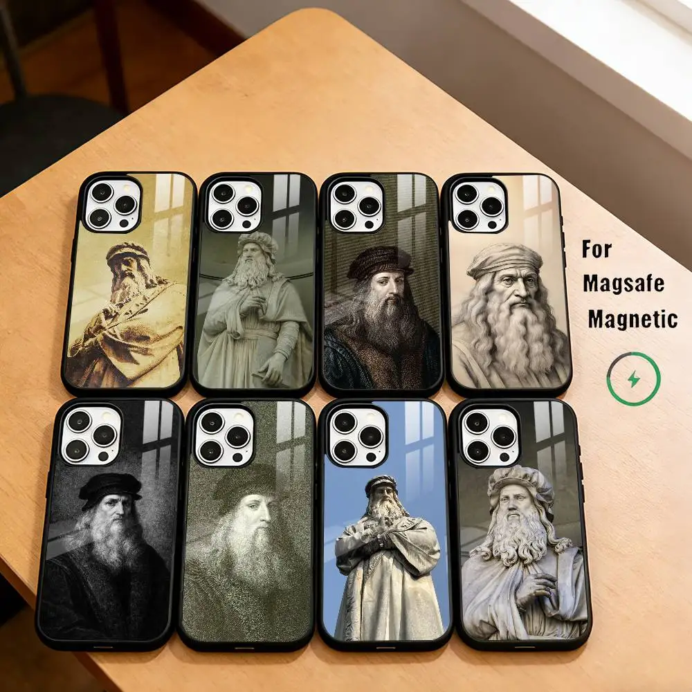 

The genius painter L-Leonardo da Vinci Phone Case For iPhone17,16,15,14,13,12,11 Plus,Pro Magnetic For Magsafe Wireless Charging