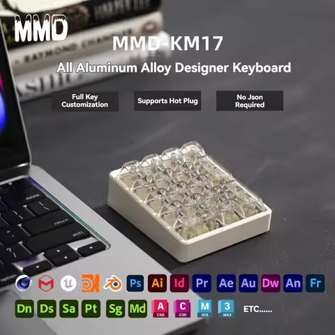 MMD-KM17 Designer Numeric Keypad Wired Type-C Gasket Hot-Swap Custom Aluminum Mini Office Gaming Mechanical Keyboard PS/PR/C4D
