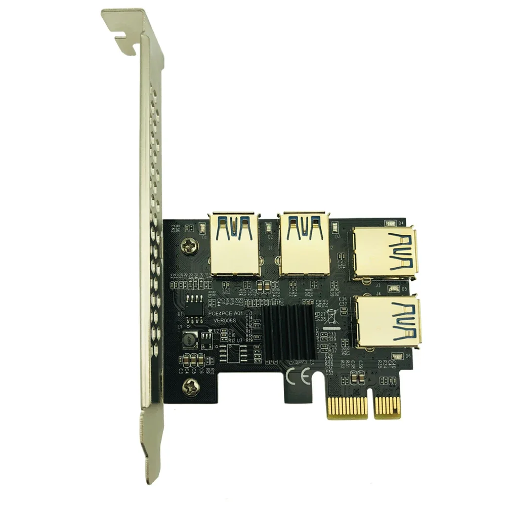 

NEW add on card PCIe 1 to 4 PCI express 16X slots Riser Card PCI-E 1X to External 4 PCI-e slot Adapter PCIe Port Multiplier Card