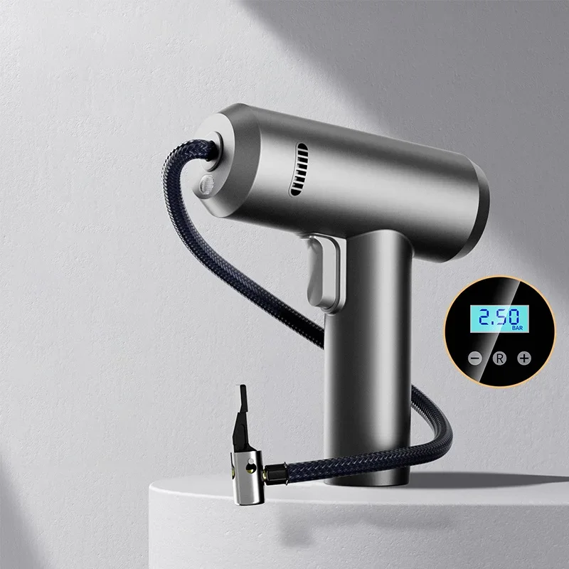 

Wireless Charging Handheld Intelligent Digital Display Car Air Pump - Portable Electric Tire Inflator for Home/Car/EV