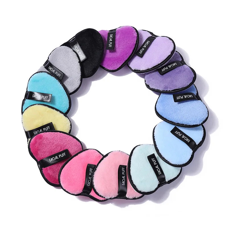 ハート型メイクアップリムーバーパッド、クリーニングツール、洗顔ツール、旅行、1個