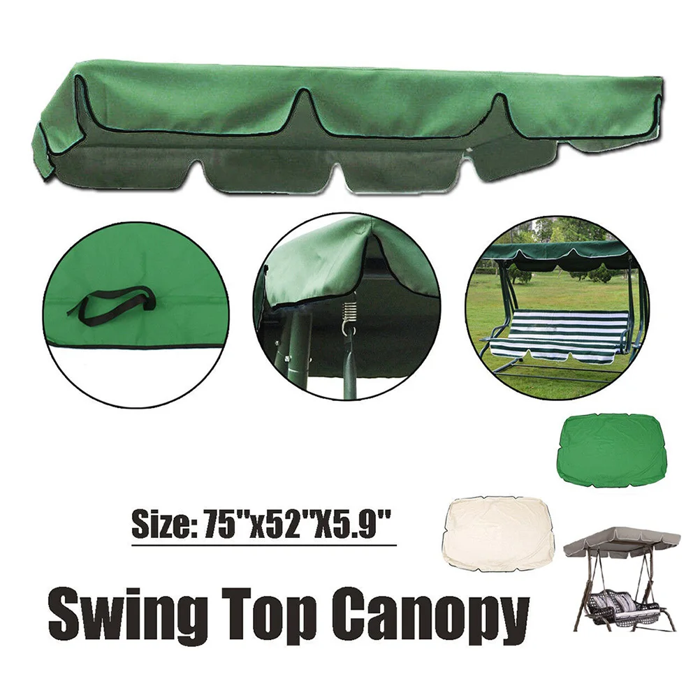 

Swing Canopy Replacement Polyester Pa Coating Water Resistant Cozy Drizzling Outdoor Swing Cover Green Chair Cover