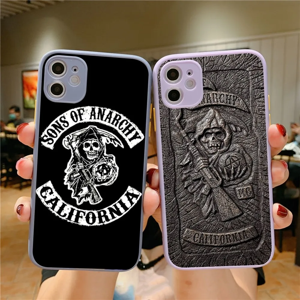 Чехол для телефона Sons Of Anarchy TV для iPhone 14 X XR XS 7 8 Plus 11 12 13 Pro MAX 13 mini, матовый противоударный чехол