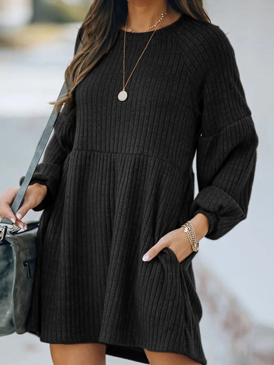 

Women Autumn Winter Long Knitted Sweater Pullovers 2023 NEW Solid Oversize Loose O-neck Long Sleeve Sweater Femmino Jumper Dress