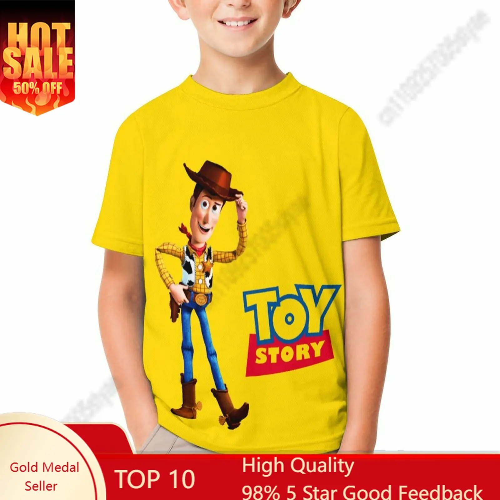 

Toy Story T Shirt Boy Girl Short Sleeve Print Fashionable Cute Casual Cotton TShirt Comfortable Crew Neck Children Child Tee