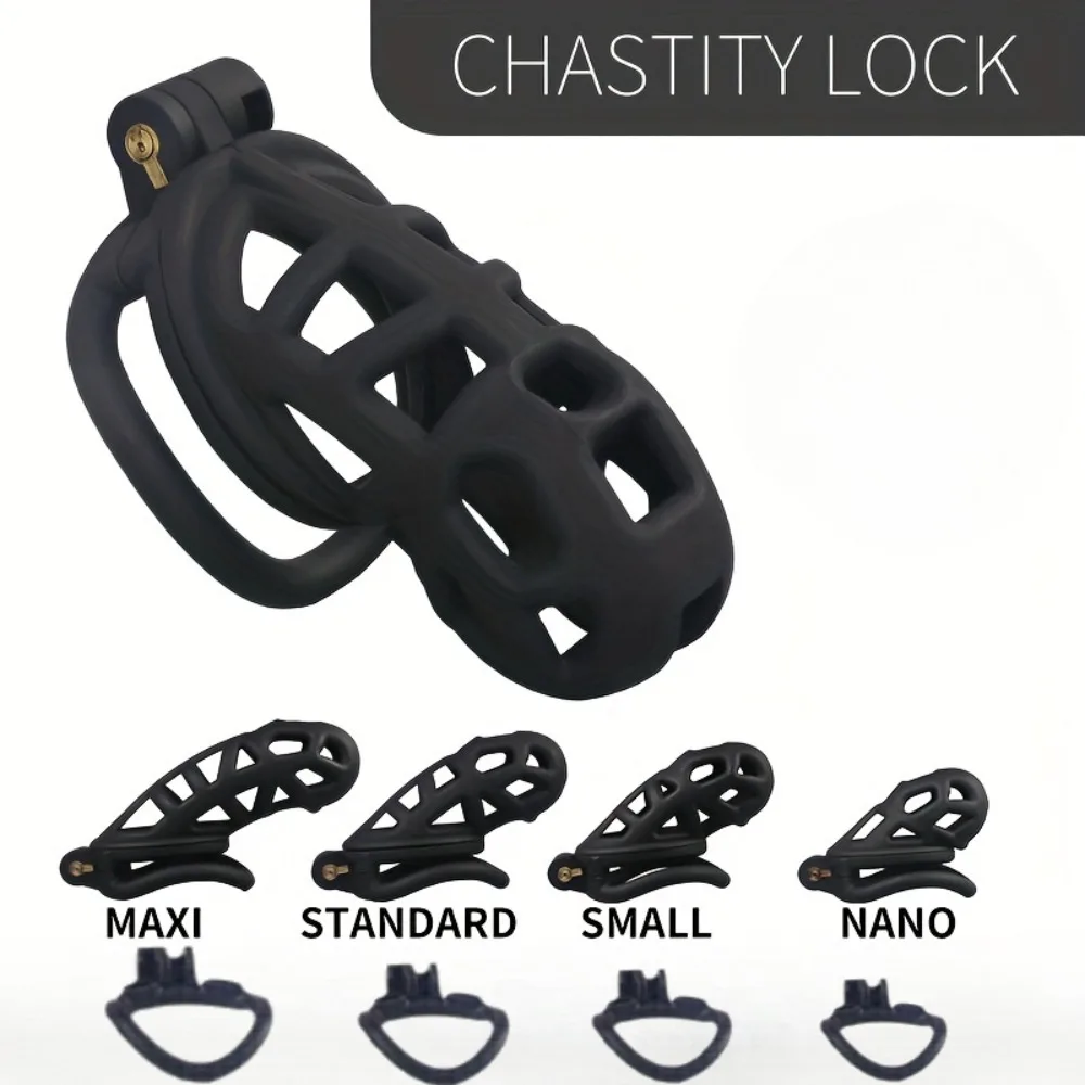 Dispositivo de Castidad masculino transpirable con bloqueo de castidad, Juguetes sexuales para pareja, anillo para pene para adultos, Micro jaula para pene, Femboy, Bondage para pene