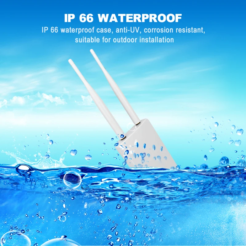 TIANJIE 4G Wifi waterproof outdoor external detachable high-speed dual antenna, 150Mbps wireless WiFi router with SIM card slot.