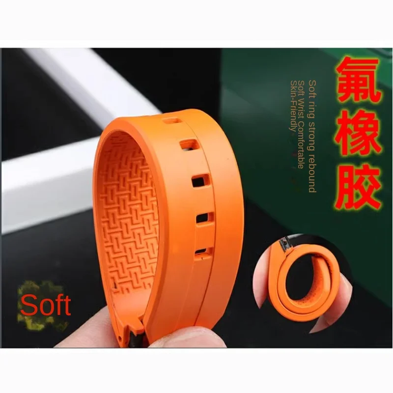 Pulseira de relógio FKM de alta qualidade para Hamilton Ventura H 245950   H H H 245850   H H H 245510   H H H 245550   Pulseira de borracha pulseira macia à prova d'água 20 mm