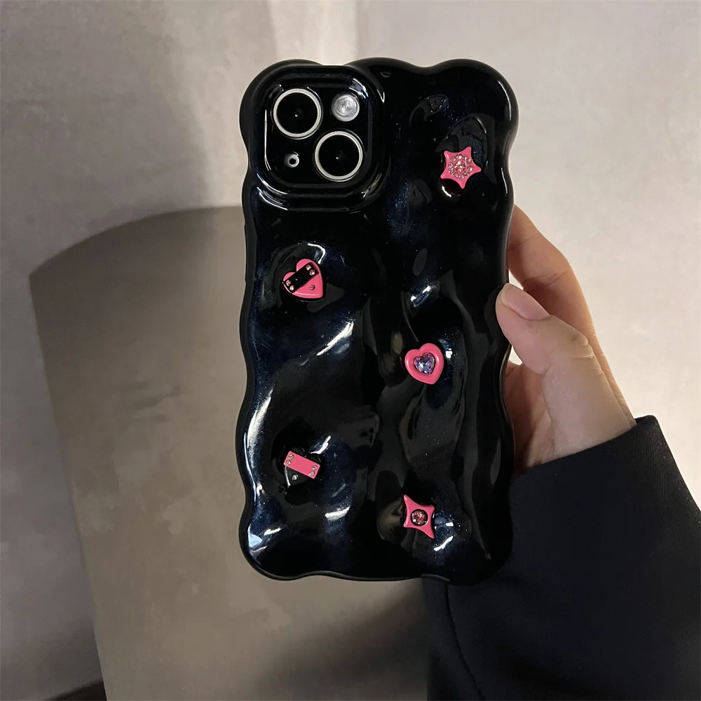 Luxury 3D Star Diamonds Phone Case, Protection Solicone Cover Cool Girl Cute Cases iPhone 14 Pro Max 11 12 13 Pro Max